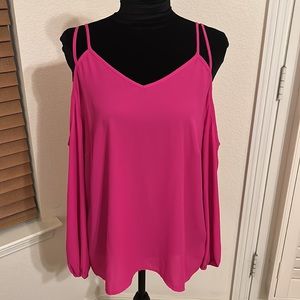 1. State Pink Cold Shoulder Top